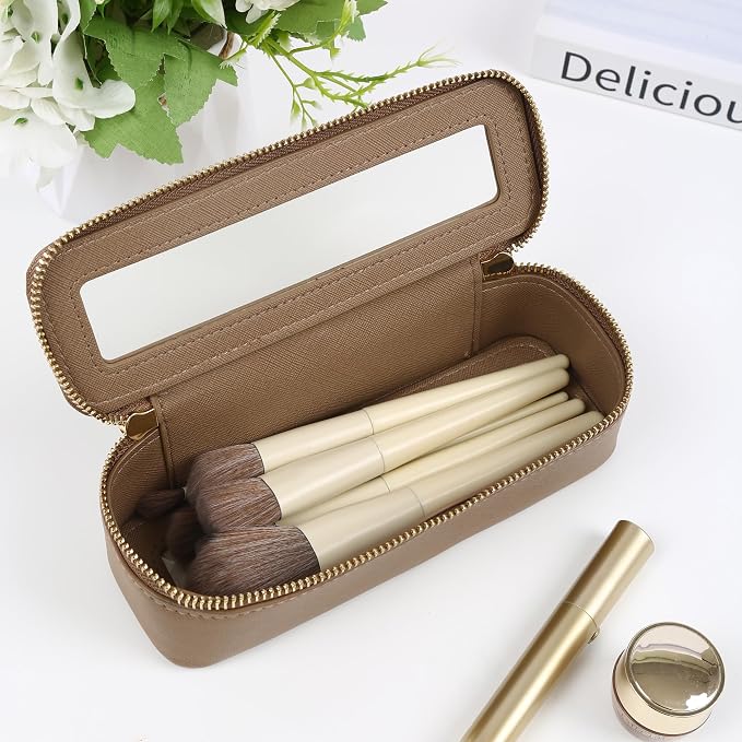 Aveniee Clear Makeup Brush Bag, Slim Cosmetic Brush Holder, Small Travel - Image 5