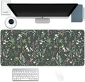 Green Plant Floral Mouse Pad, Large Flowers Mousepad Desk Pad by Unknown