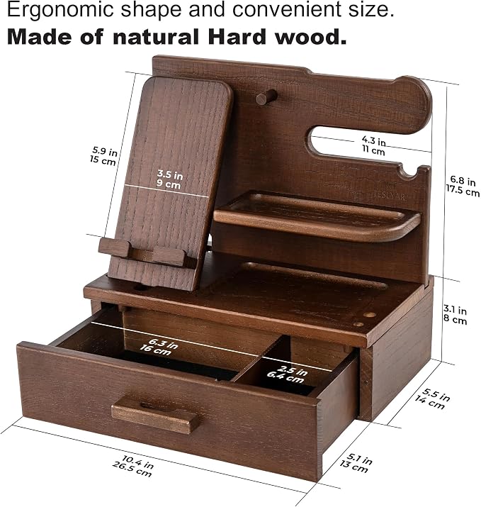TESLYAR Wood Phone Docking Station - Image 8