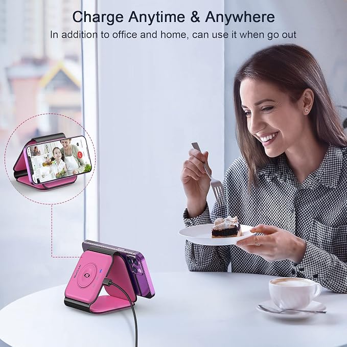 Wireless Charger 3 in 1, RTOPS Magnetic Travel Wireless Charging Station - Image 6
