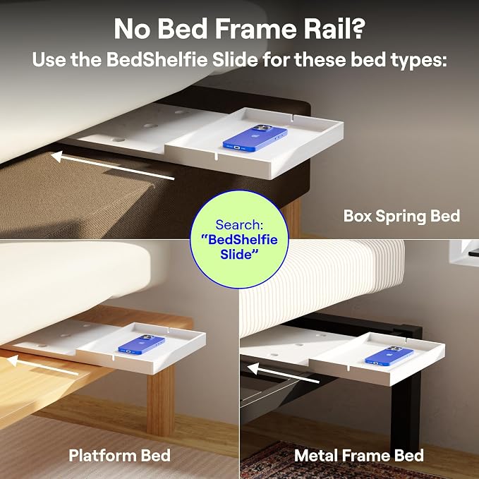 BedShelfie Wood Bedside Shelf for Bunk Bed & Top Bunk, College Dorm Room - Image 6