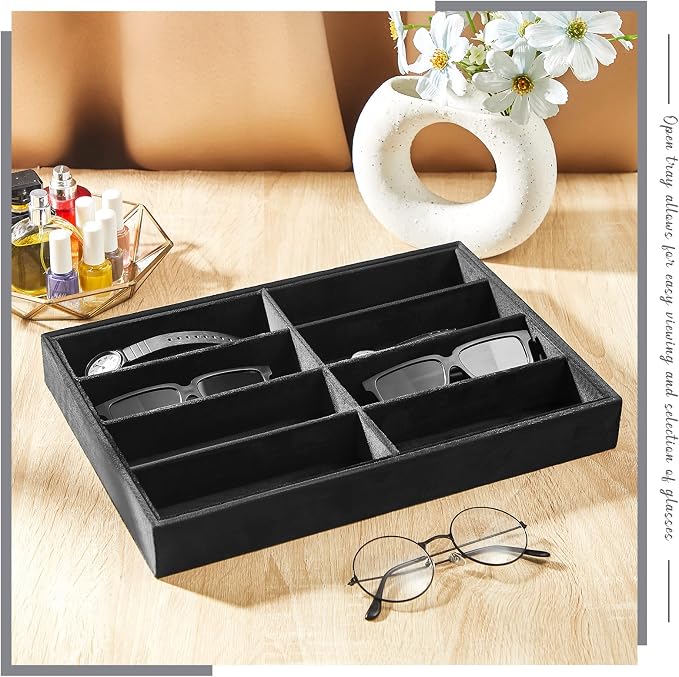 Amylove 2 Pcs Sunglass Organizer Trays Glasses Stackable Jewelry Trays Sunglass - Image 4