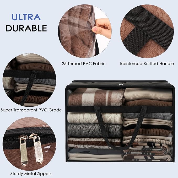 SGHUO Clothes Storage Bags 60L Extra Large Plastic Moving Bag - Image 3