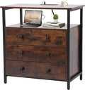3 Wooden Drawers Night Stand, 27 Inch Wide Nightstand by Edbuosy