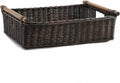 The Basket Lady Low Pole Handle Wicker Storage Basket, Extra Large, 21.5 in L x by TheBasketLady