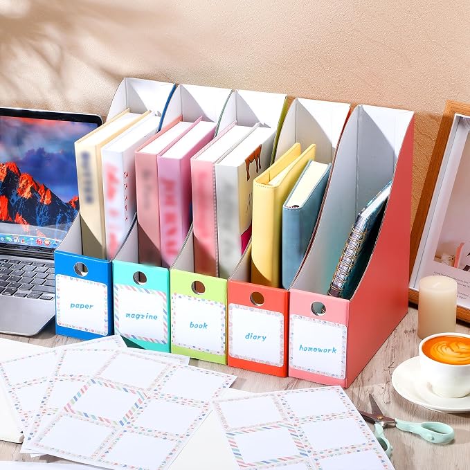 Pasimy 25 Pcs Boho Cardboard Magazine File Holder Magazine Organizer Book Bin - Image 4