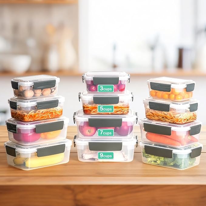 YORY 5 cup Plastic Food Storage Containers - Image 4