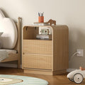 Dresser with 2 Drawers and Charging Station, Fluted Bedside Table with Round by BORNOON