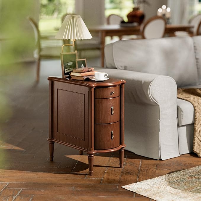 STO'SENSE Nightstand Set of 2 w/Charging Station & 3 Drawers, Pre-Assembled - Image 5