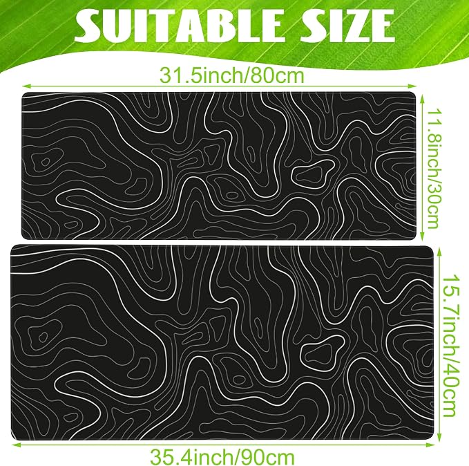 Desk Mat, Topographic Contour Large Gaming Mouse Pad - Image 2