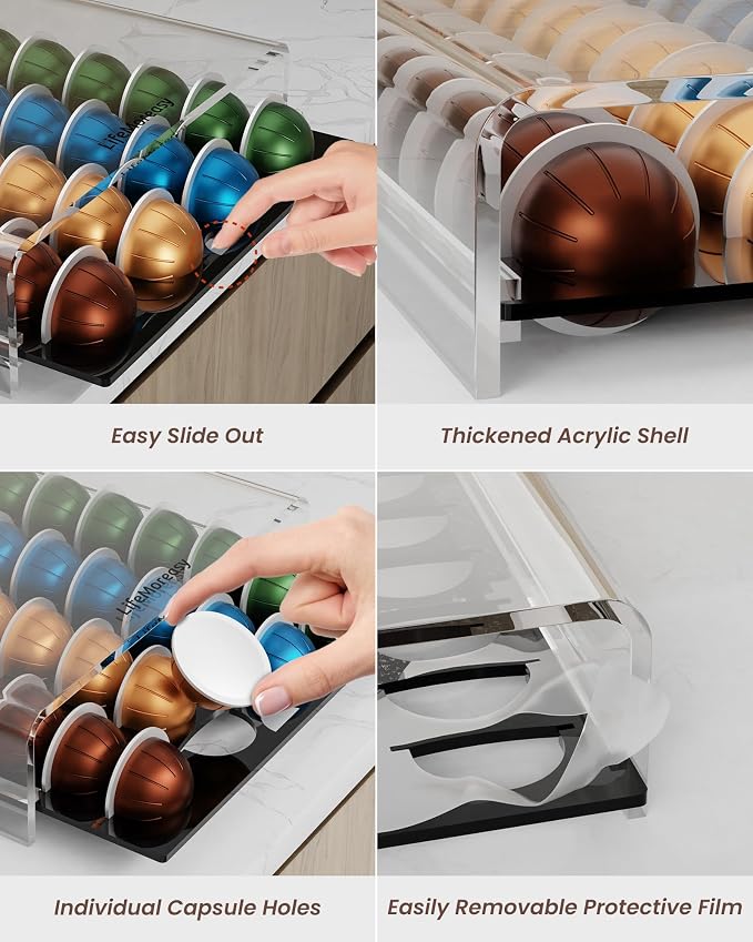 Storage Drawer for Nespresso Vertuo Coffee Pod Holder for Counter Acrylic - Image 6