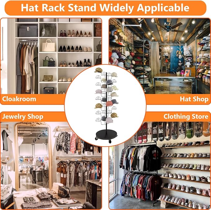 Hat Rack Stand, Metal Hats Display Stand, Standing Hat Rack, Hat Tree Stand - Image 8