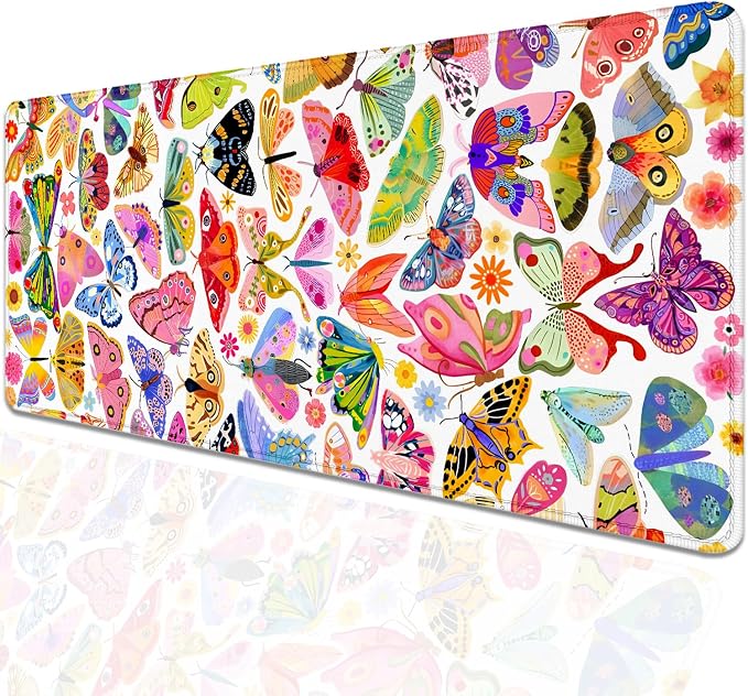 Colorful Butterfly Mouse Pad, Large Extend Mousepad Desk Pad - Image 2