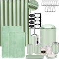IMAVO Green Bathroom Accessories, Non Slip Super Absorbent Rugs and Waterproof by IMAVO