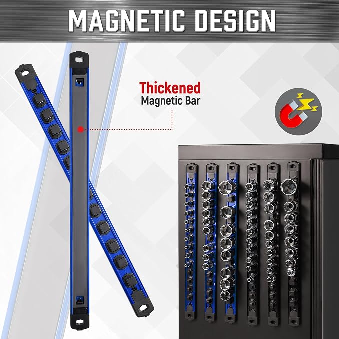 ALOANES 3/8-Inch Drive Magnetic Socket Organizer, Heavy Duty Aluminum Socket - Image 5