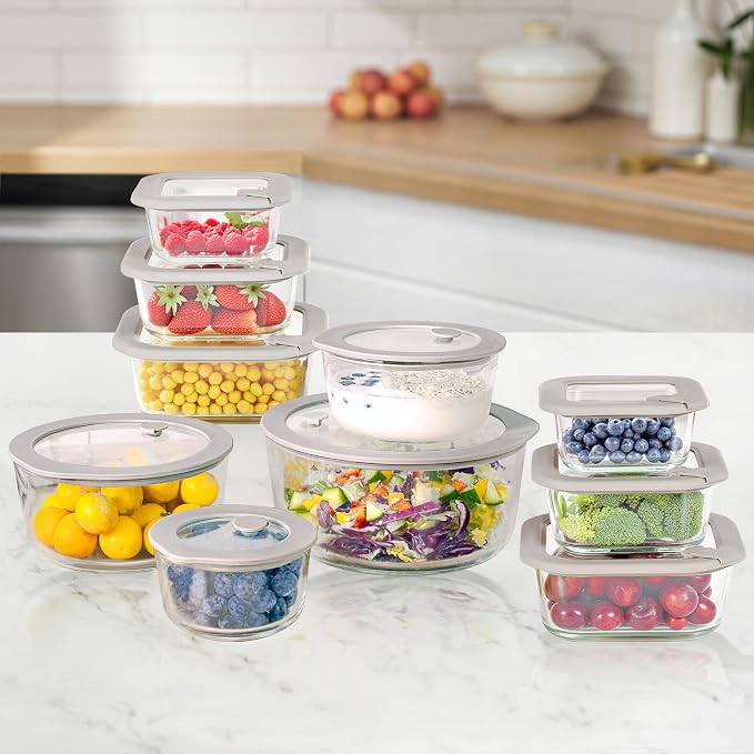 Glass Food Containers with Glass Lid, Microwave Safe Food Storage Container Set - Image 6