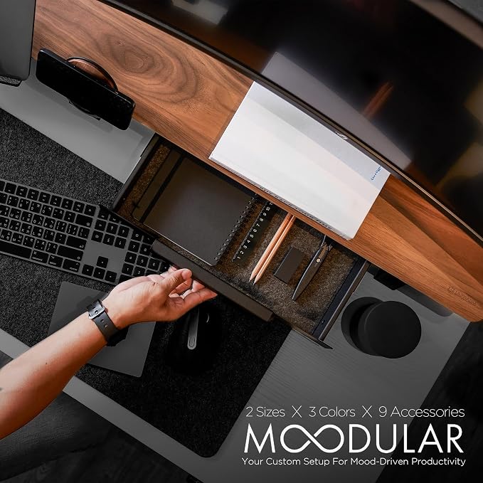 Moodular Wooden Monitor Stand 45.6” Large Desk Organizer - Image 2