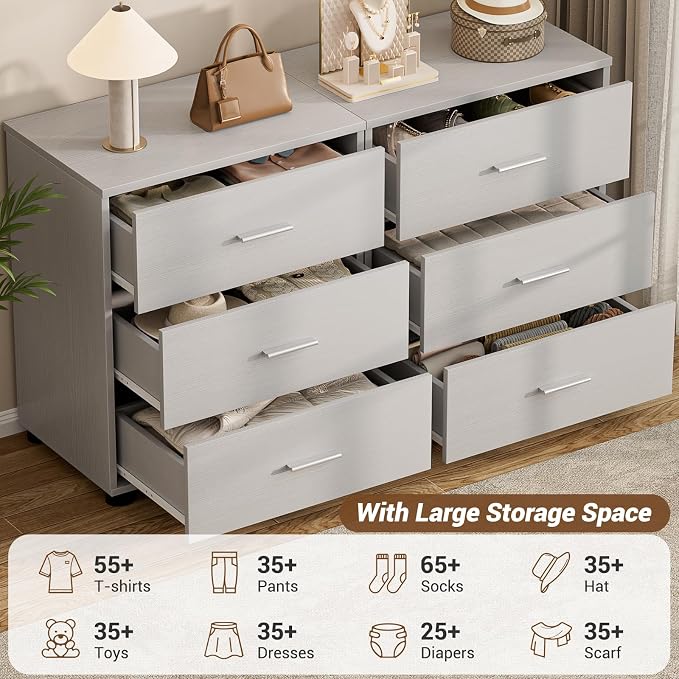 Aheaplus Closet Drawers Set of 2, Wood Closet Organizers and Storage - Image 6