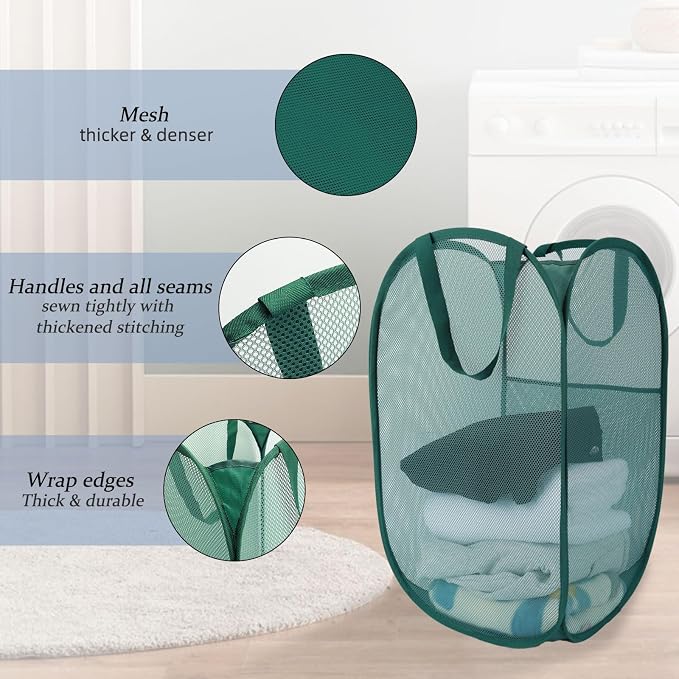 Upgraded 100L Extra Large Mesh Pop Up Laundry Basket - Image 3
