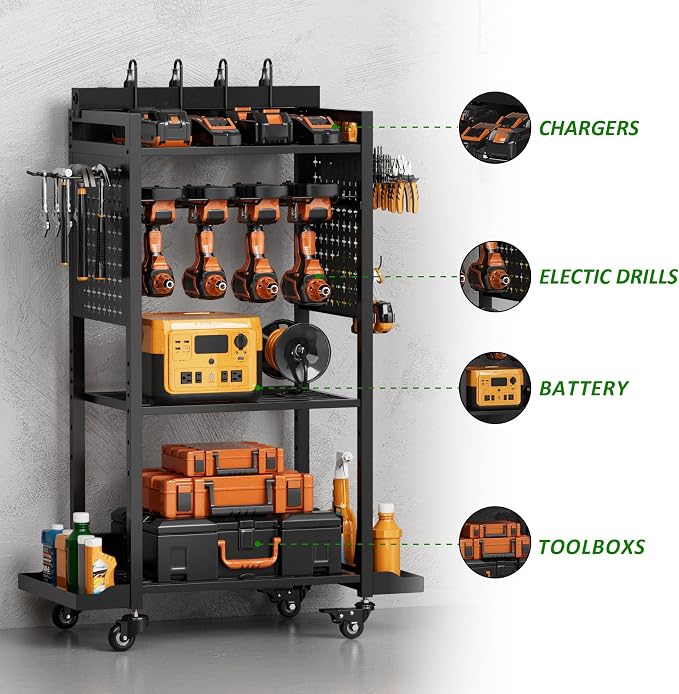 Power Tool Organizer Rolling Cart - Image 5