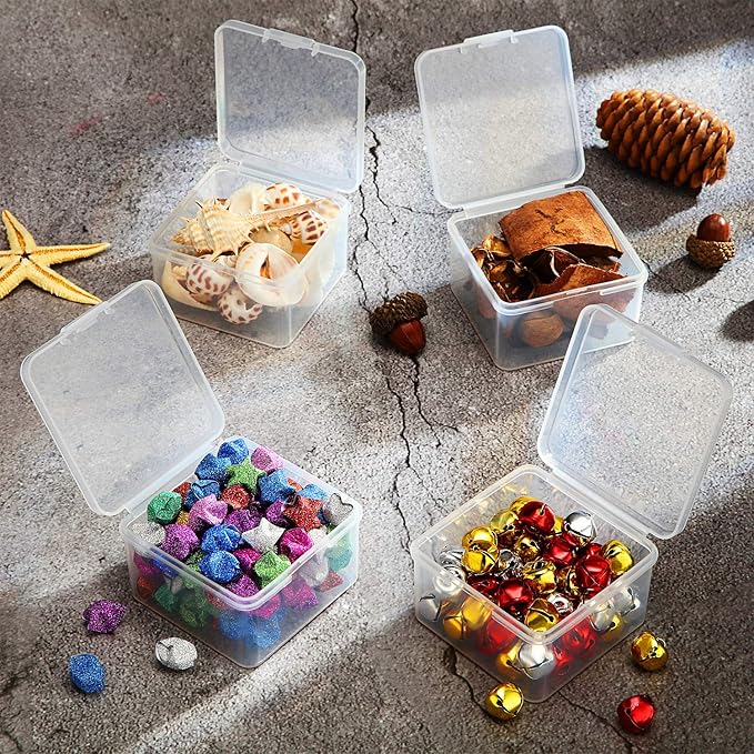 SATINIOR 24 Packs Small Clear Plastic Beads Storage Containers Box - Image 3