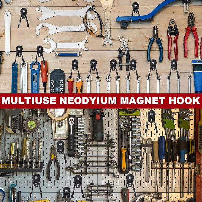 Landhoow Large Magnetic Hooks Heavy Duty Garage Magnet Hooks Strong Storage - Image 5