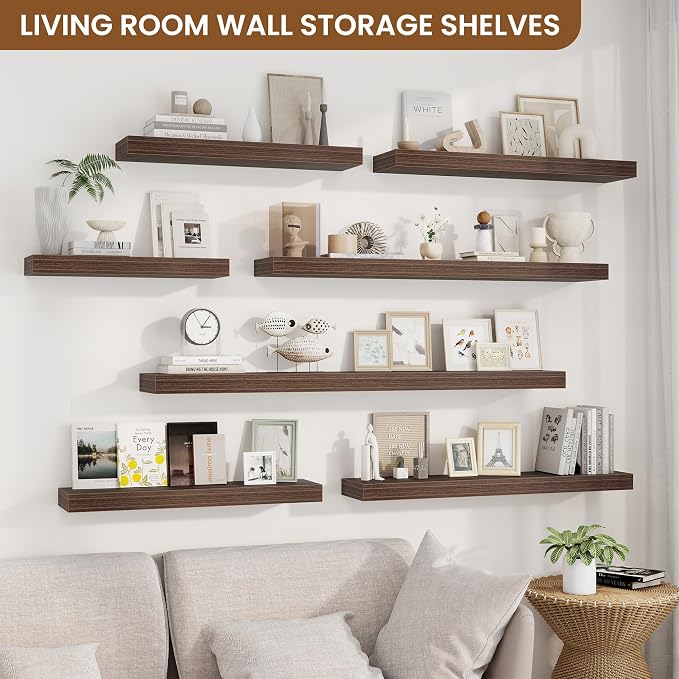 fuqing Floating Shelves for Wall, Wall Mounted Wood Floating Shelf - Image 2