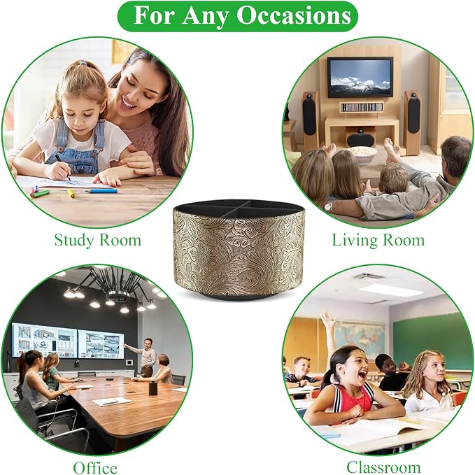 lizimandu Round Leather Art Supply Organizer, Remote Control Holder, 360 Degree - Image 8