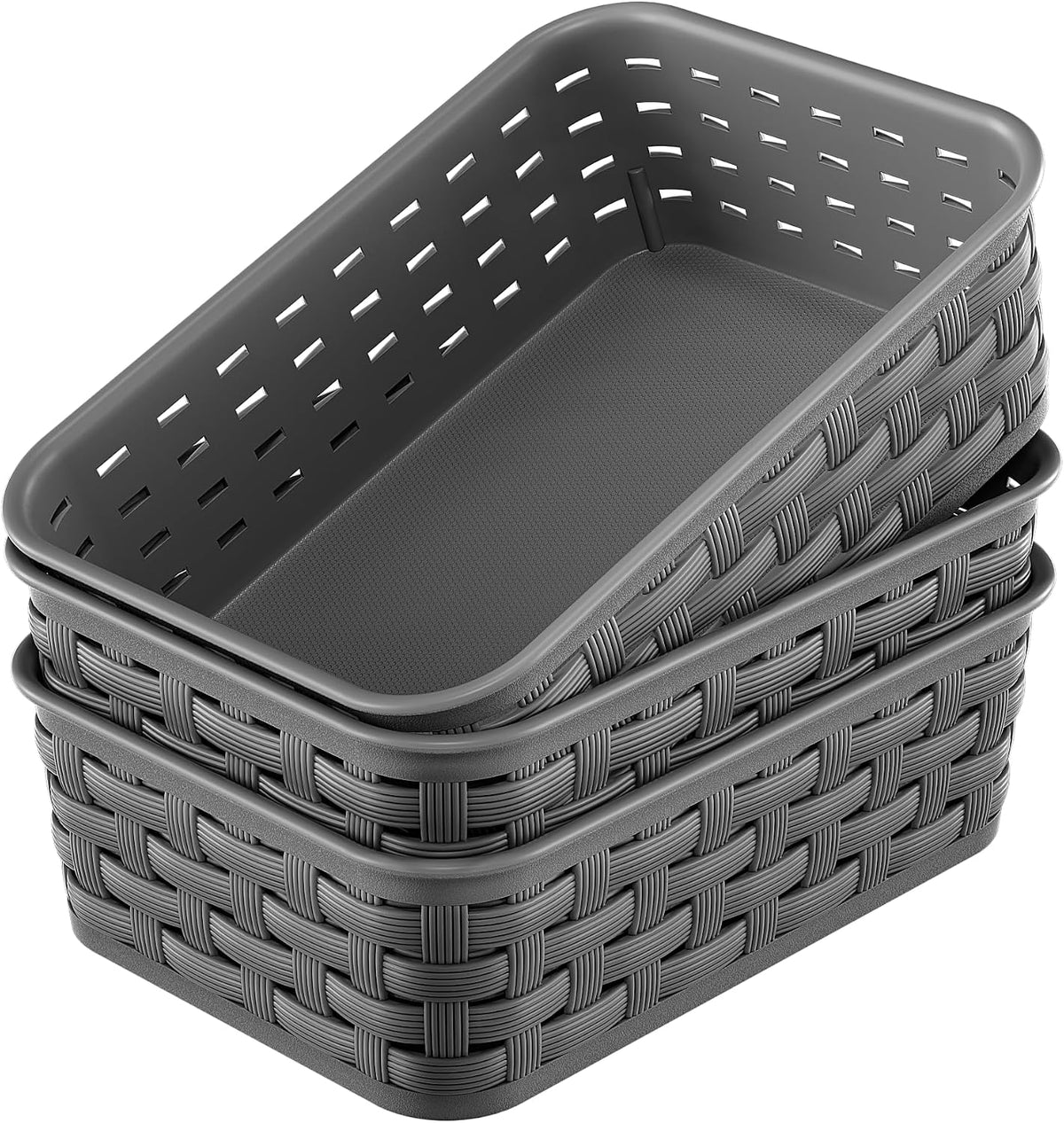 3 Pack Small Plastic Basket, Storage Bin Baskets for Organizing