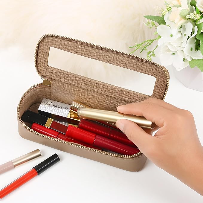 Aveniee Clear Makeup Brush Bag, Slim Cosmetic Brush Holder, Small Travel - Image 2