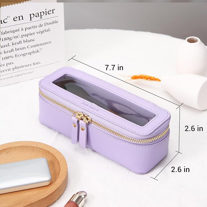 Aveniee Clear Makeup Brush Bag, Slim Brush Holder Cosmetic Case, Small Travel - Image 3