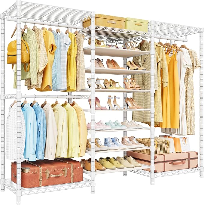 E16 Heavy Duty Clothing Rack（With 7-Tier Adjustable Shoe Rack） Freestanding by UlifHome