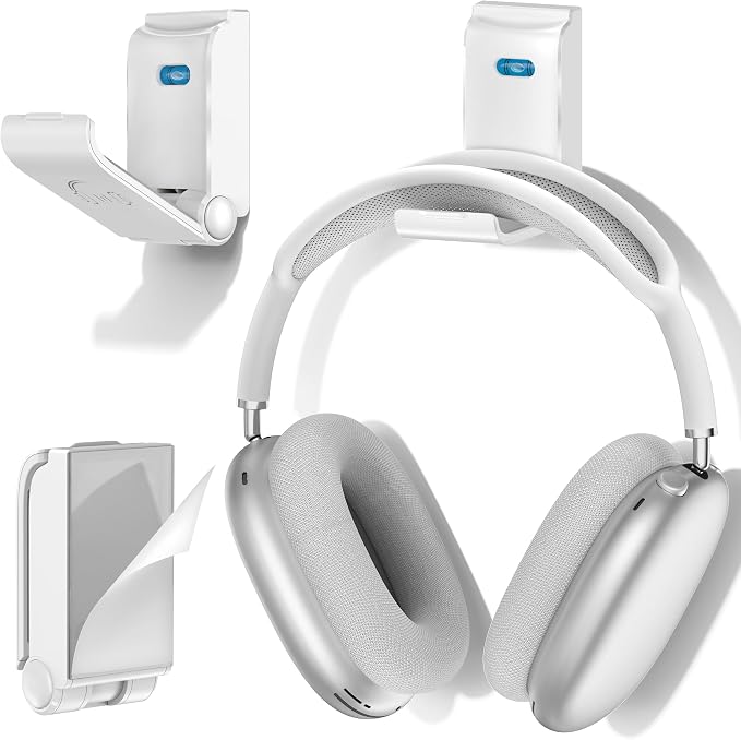 Headphone Stand Wall Mount, Gaming Headset Wall Shelf & Desk Holder, Hook Hanger by KOSKER