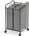 Simple Houseware 2-Bag Heavy Duty Rolling Laundry Sorter Cart, Dark Gray – 2 by SimpleHouseware