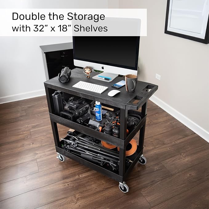 Tubstr 3-Tier Rolling Utility Cart 2-Pack | Each Supports up to 300 lbs. - Image 4