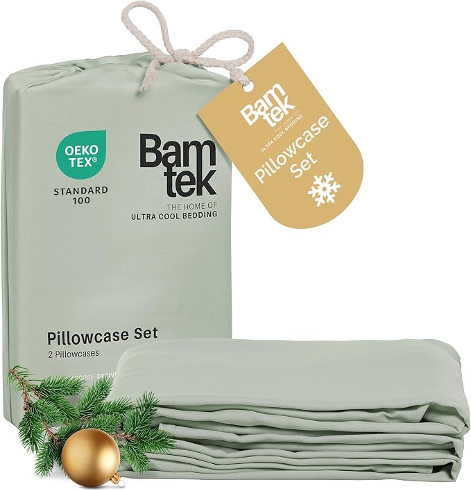Pillow Cases Queen Size Set of 2 Pillowcases 100% Viscose from Bamboo Cooling by Bamtek