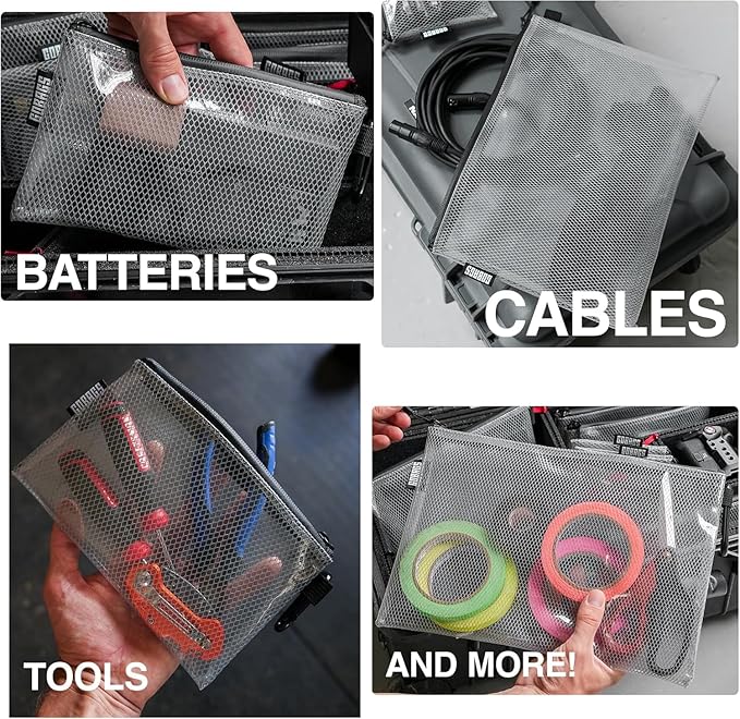 GOBAGS Air Production Extra-Small Clear Zipper Pouch – Cable Organizer & Travel - Image 4