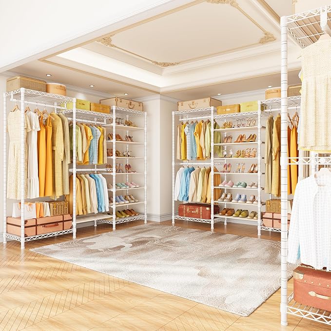 E16 Heavy Duty Clothing Rack（With 7-Tier Adjustable Shoe Rack） Freestanding - Image 8