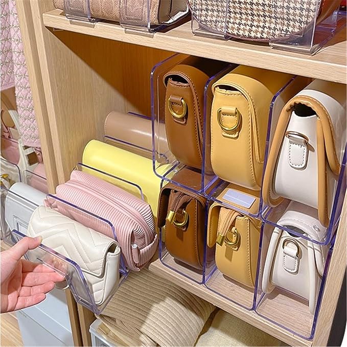 YAGELI Clear Acrylic Desk File Sorter Purse/Handbag Organizer Clutch Divider - Image 6