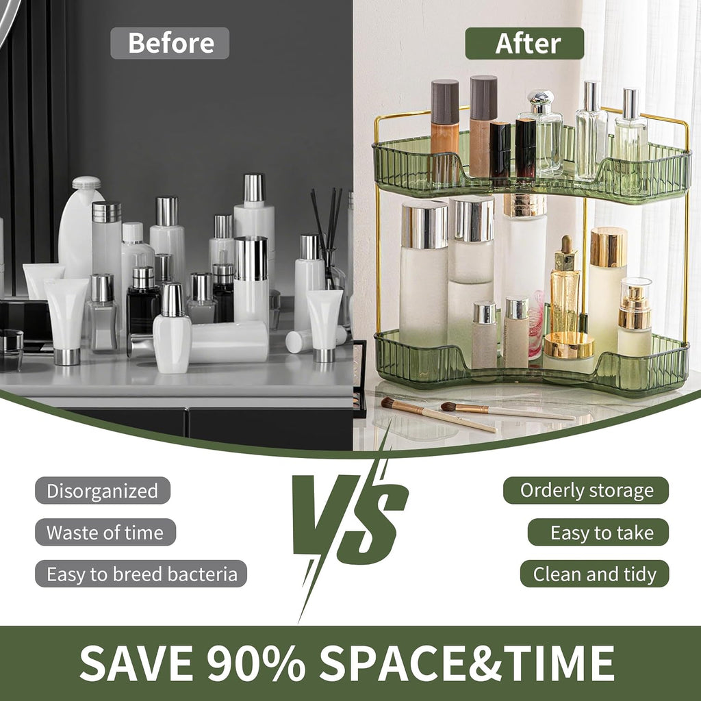 YCIA&DONE Corner Bathroom Counter Organizer, Makeup Organizer for