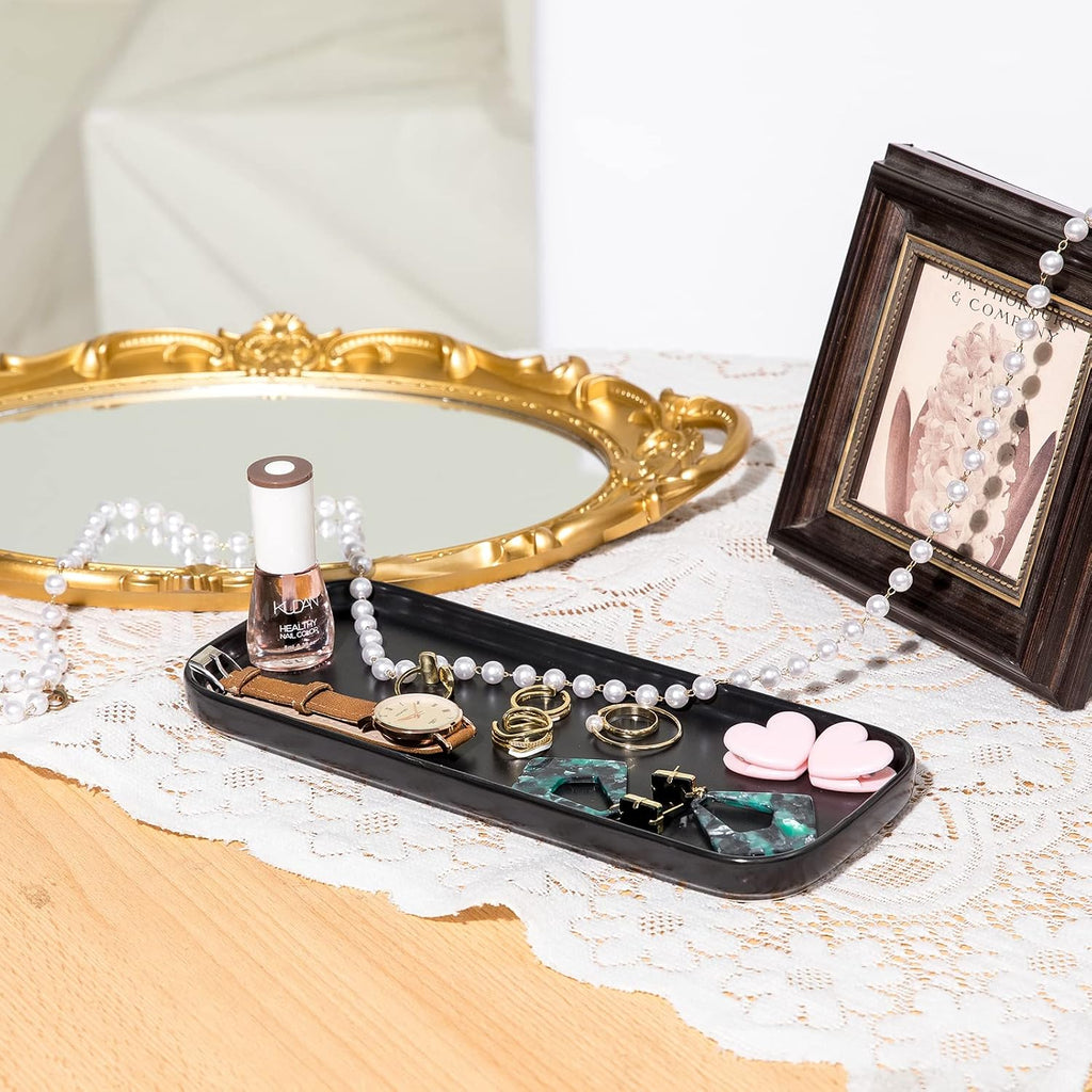 Ceramic Bathroom Tray,Kitchen Sink Organizer Tray,Cosmetics Holder