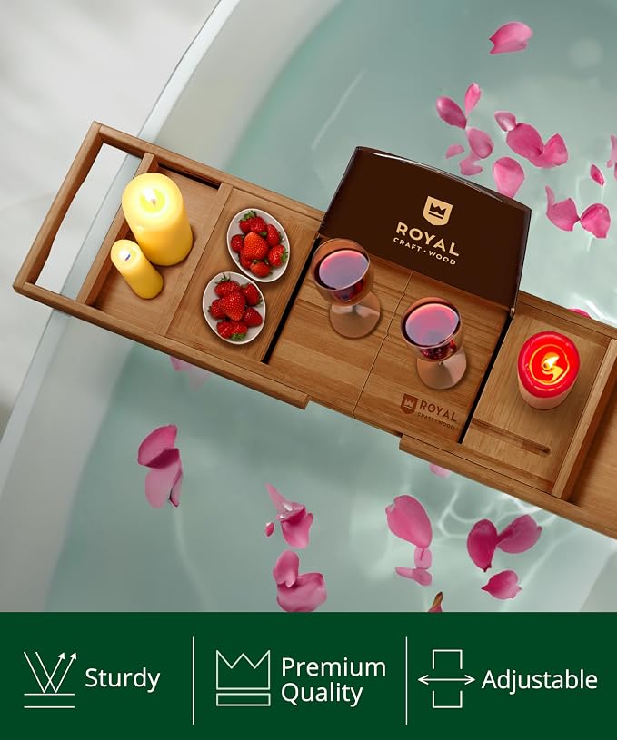 ROYAL CRAFT WOOD Premium Foldable Bathtub Tray - Image 8