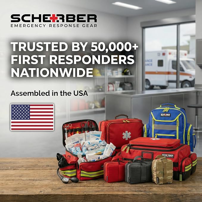 Scherber First Responder Fully-Stocked Professional Essentials EMT/EMS Trauma - Image 8