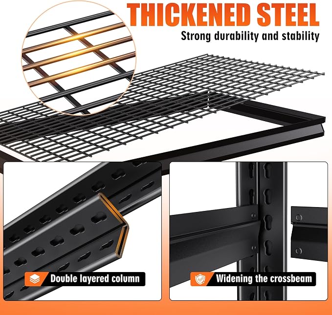71" H Garage Shelving Heavy Duty 5-Tier Storage Shelves, Adjustable Metal - Image 6