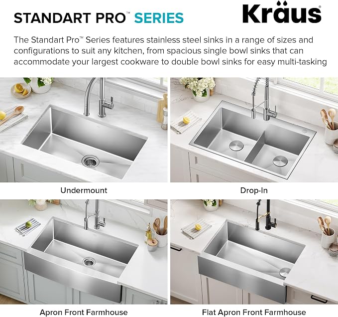 KRAUS Standart Pro 30 -inch Undermount Single Bowl 16 Gauge Stainless Steel - Image 16