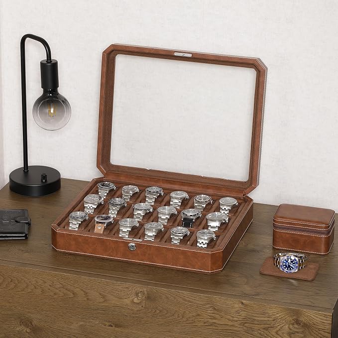 ROTHWELL 18-Slot Watch Case – Luxury Watch Box - Image 2