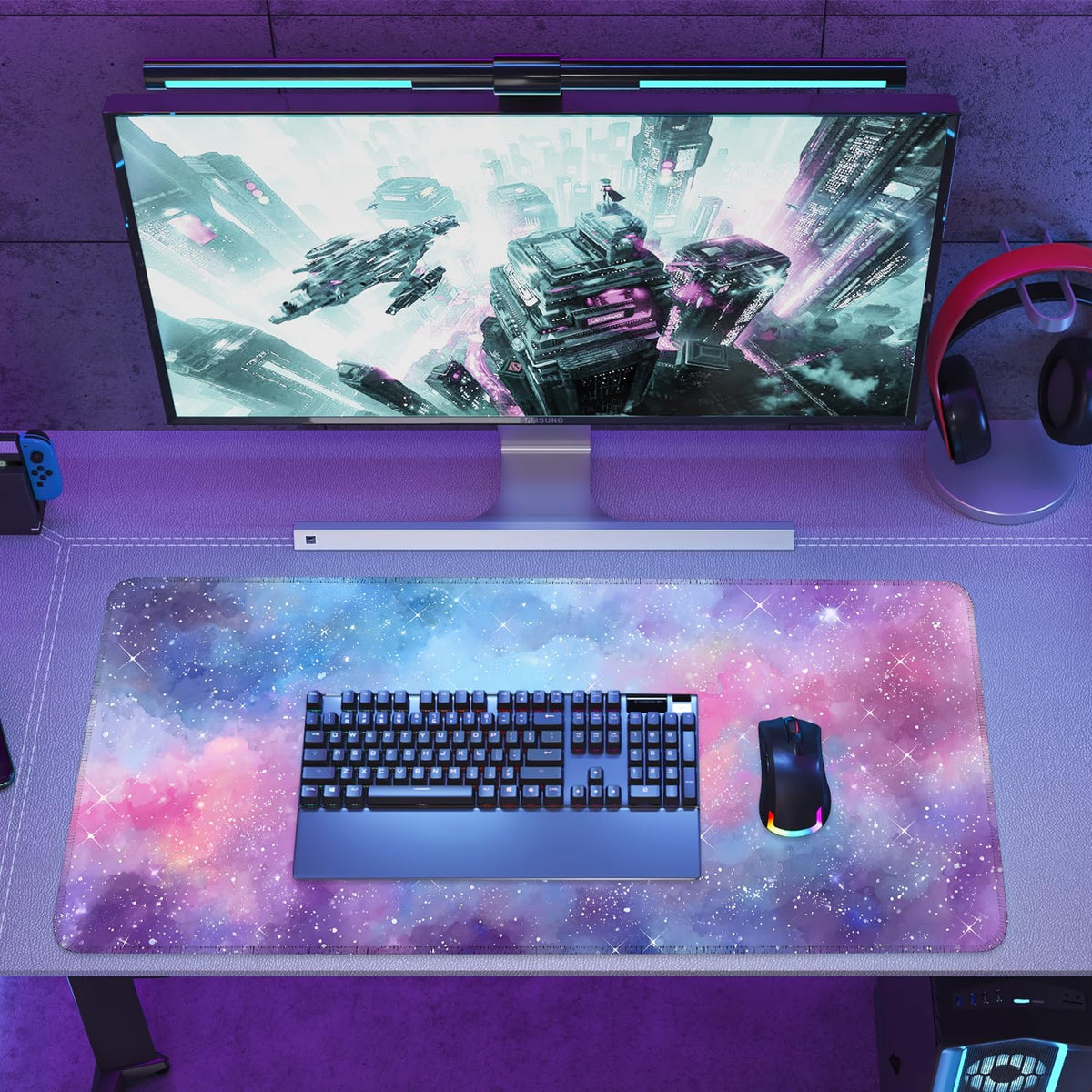 Galaxy Mouse Pad Large, Extended Gaming Desk Mat – 335.43 x 15.75 in