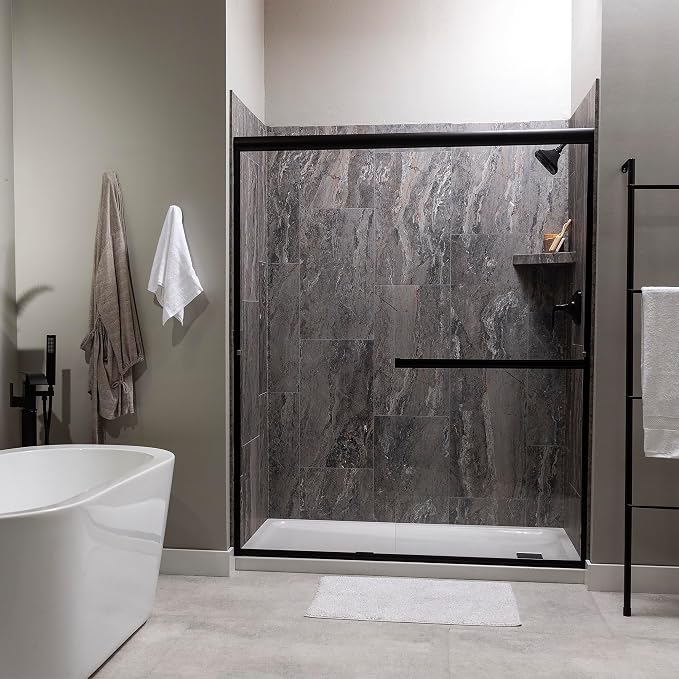 Palisade Vinyl Waterproof Corner Shower Shelf in Spanish Marble - Image 8