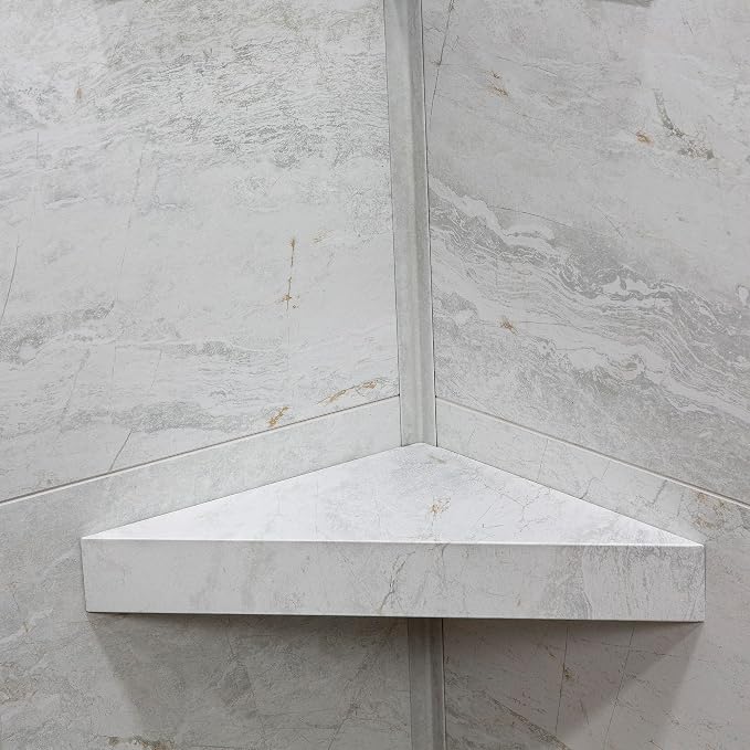 Palisade Vinyl Waterproof Corner Shower Shelf in Polar Frost - Image 2