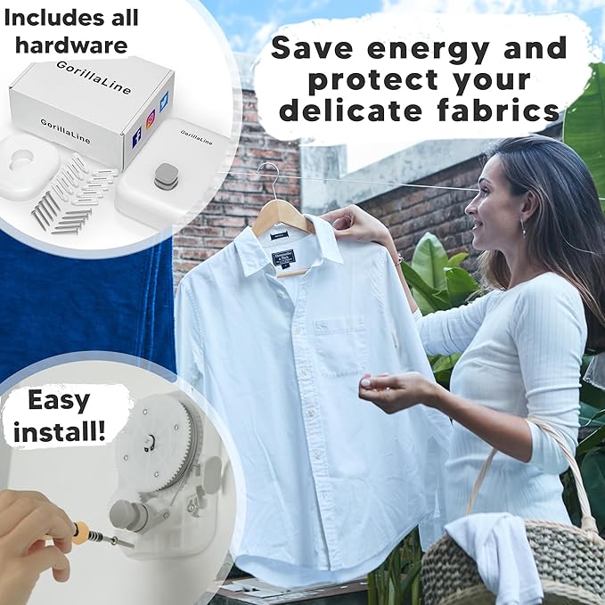GorillaLine - Retractable Clothesline Indoor Outdoor Clothes Line | Heavy Duty - Image 4